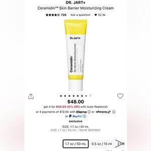 Dr. Jart Ceramidin Moisturizing Cream